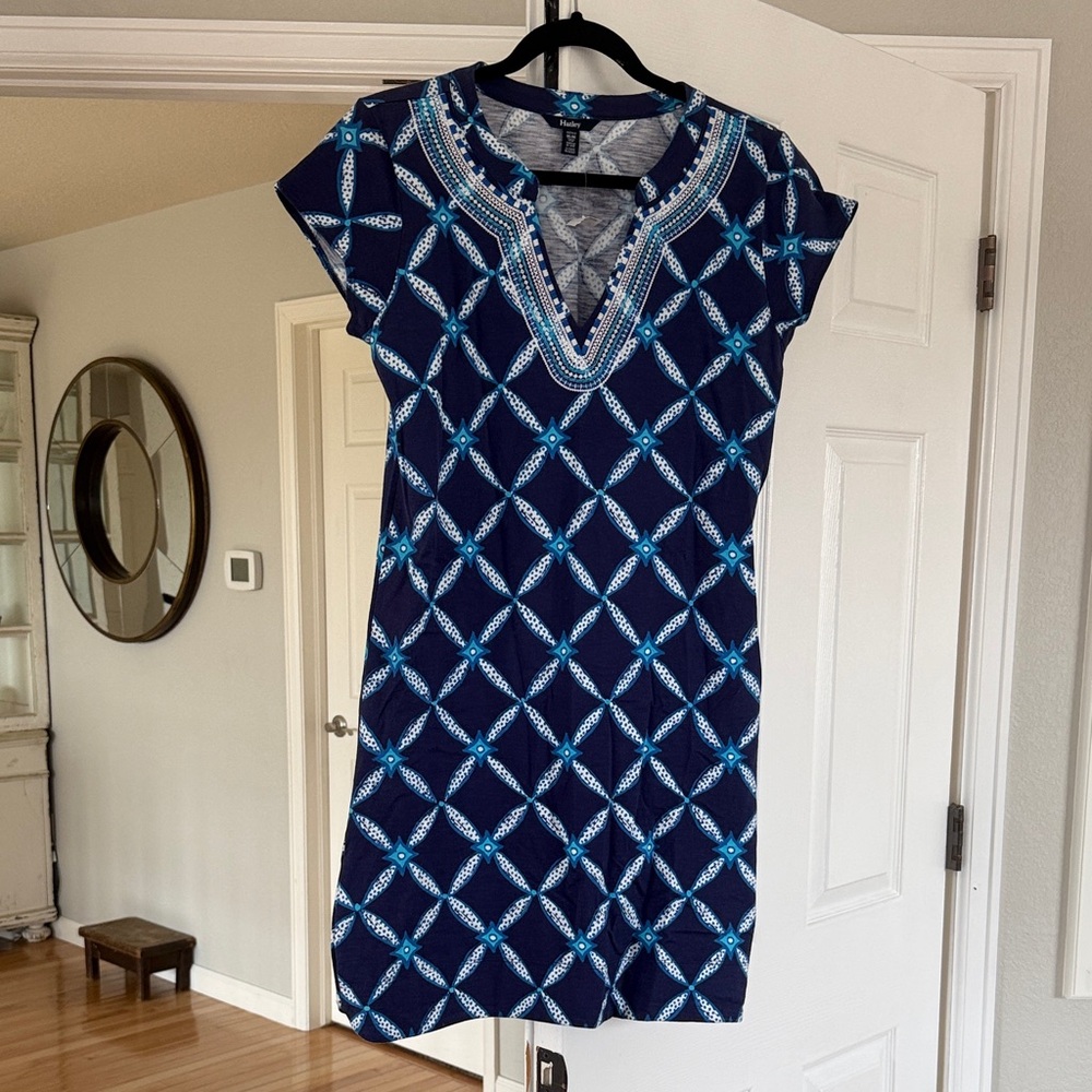 Hatley Navy and White Geometric Mini Dress